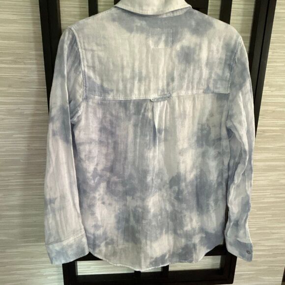 Rails blue and white tie-dye 100% cotton blouse size XS - Picture 5 of 5